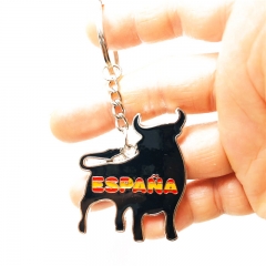 metal keychain, bull keychain