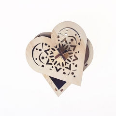 Wooden heart design gift box