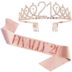 Birthday crown and ribbons set