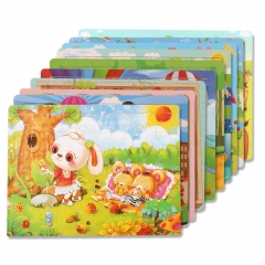 Wooden cartoon puzzle for kids