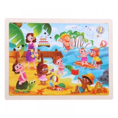 Wooden cartoon puzzle for kids