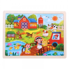 Wooden cartoon puzzle for kids