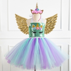 Party tutu dress and hair ornaments set