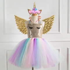 Rainbow tutu dress for kids party decoration