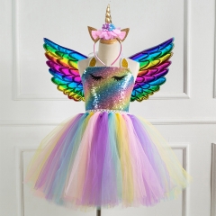 Rainbow tutu dress for kids party decoration