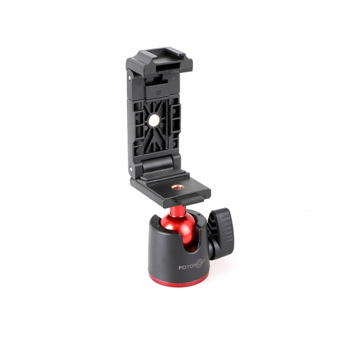 2-In-1 Ball Head with Phone Holder for Smartphone Camera
