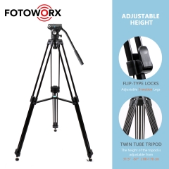 Heavy Duty Aluminum Alloy Video Tripod with Fluid Drag Head (HHA-60)