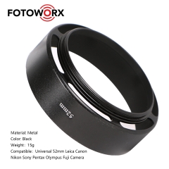 Universal Metal Hollow Vented Tilted Curved Lens Hood