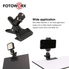 Multi-Function Tripod Camera Clip Clamp Holder Mount with 360 Swivel Photography Ball-Hea