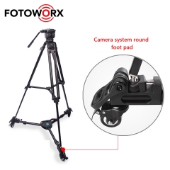 Tripod Dolly with Rubber Wheels and Adjustable Leg Mounts