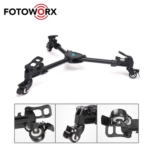 Tripod Dolly with Rubber Wheels and Adjustable Leg Mounts