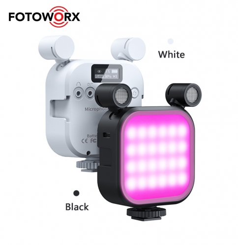 RGB LED Video Light Mircorphone kit for Vlogging