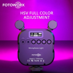 RGB LED Video Light Microphone kit for Vlogging
