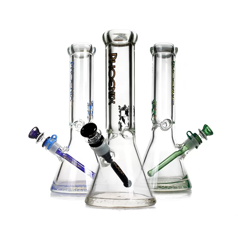 12 Soft glass neon beaker water bong – Flower Power Packages