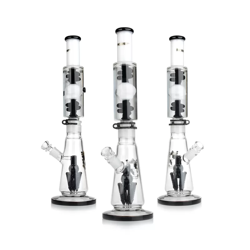 PHOENIX STAR 18 Inches Skull Freezable Coil Bong 6 Arms Perc