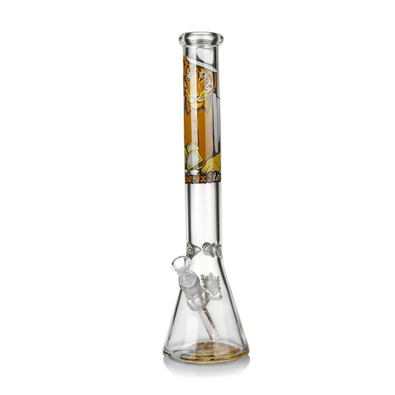 PHOENIX STAR 18 Inches 7mm Thick Beaker Bong Tiger Decals