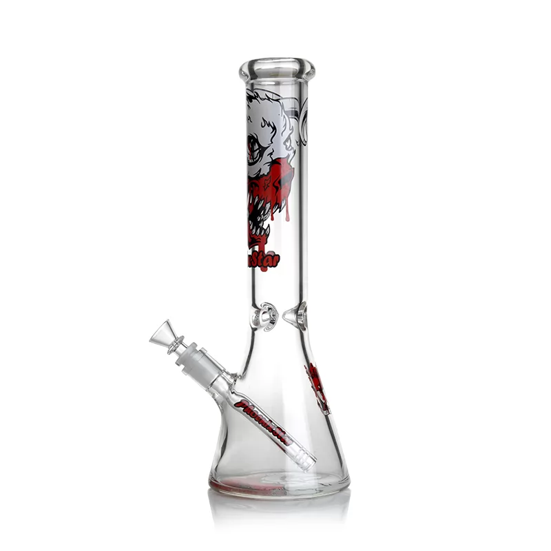 PHOENIX STAR 14 Inches 7mm Thick Beaker Bong Blood Skull Decals