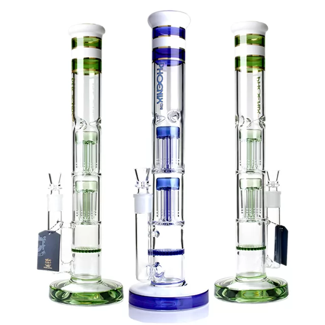 Phoenix Star 17 Inch Percolator Bong with Double 8 Arms Perks and One Honeycomb Perk and Ice Catcher