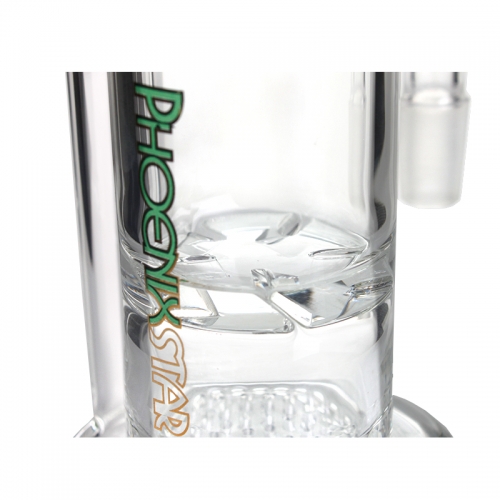thumbnail image 2 of Phoenix Star 14mm 90 Degree Ash Catcher With Turbine Perc And Honeycomb Perc, Green/Blue/Black 2 of 6