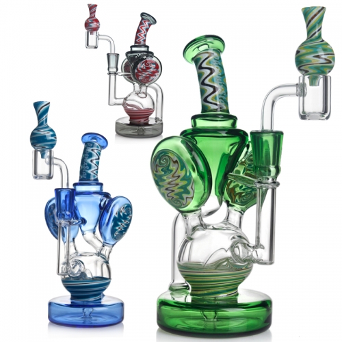 Phoenix Star 8 Inches Recycler Dab Rig With American Northstar Glass Rod & Quartz Banger with Cap