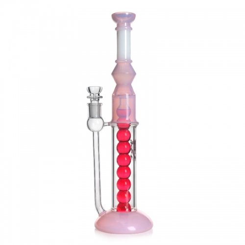 Phoenix Star Colorful Glycerin Bong with A Row of Freezable Balls 15 Inches