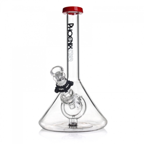 Phoenix Star Glass Perc Beaker Bong with Double Layers Ball Inside