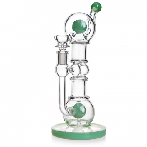 Phoenix Glass 10" Double Bubble Portable Recycler Dab Rig