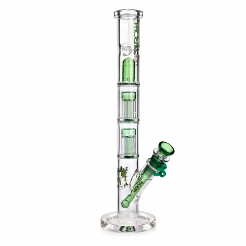 14" Straight Tube Bong with Double Tree Perc