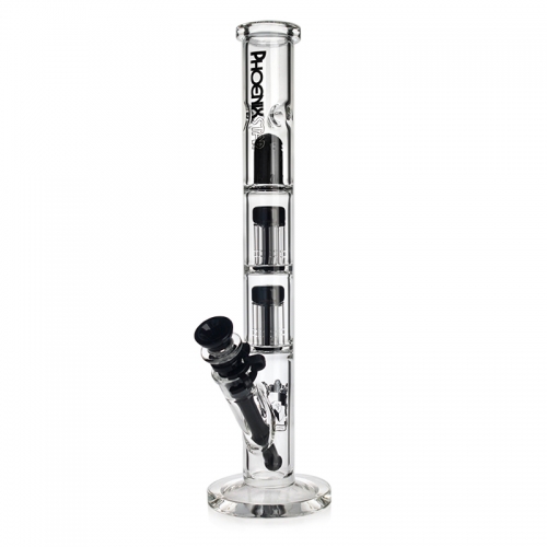 14" Straight Tube Bong with Double Tree Perc