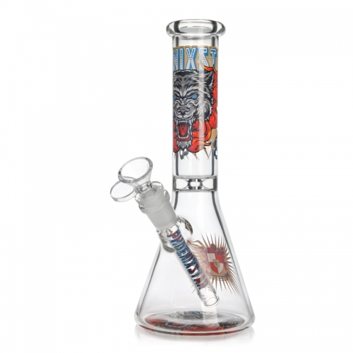 10" Wolf Decal Beaker Small Water Bong