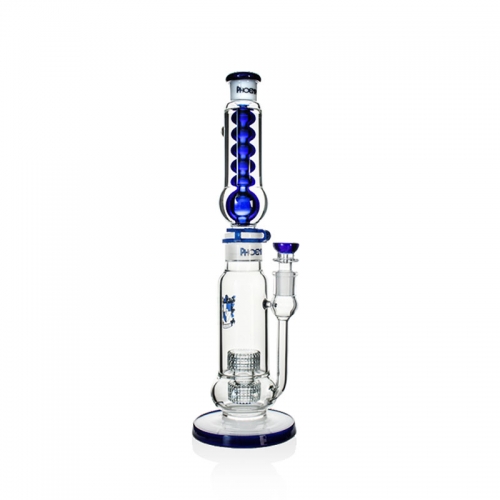 16" Freezable Glycerin Straight Tube Glass Bong with Double Matrix Percs