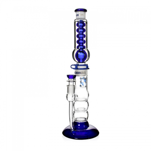 16" Freezable Glycerin Glass Straight Tube Bong with Triple Honeycomb Percs