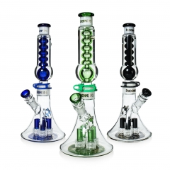 Modular Design Freezable Glycerin Beaker Bong with 4 Showerhead Percs