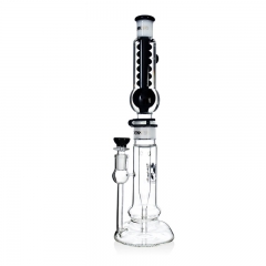16-inch Freezable Glycerin Straight Bong with Honeycomb Perc & Recycler Base