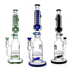 17" Dual Perc Straight Bong with Freezable Glycerin