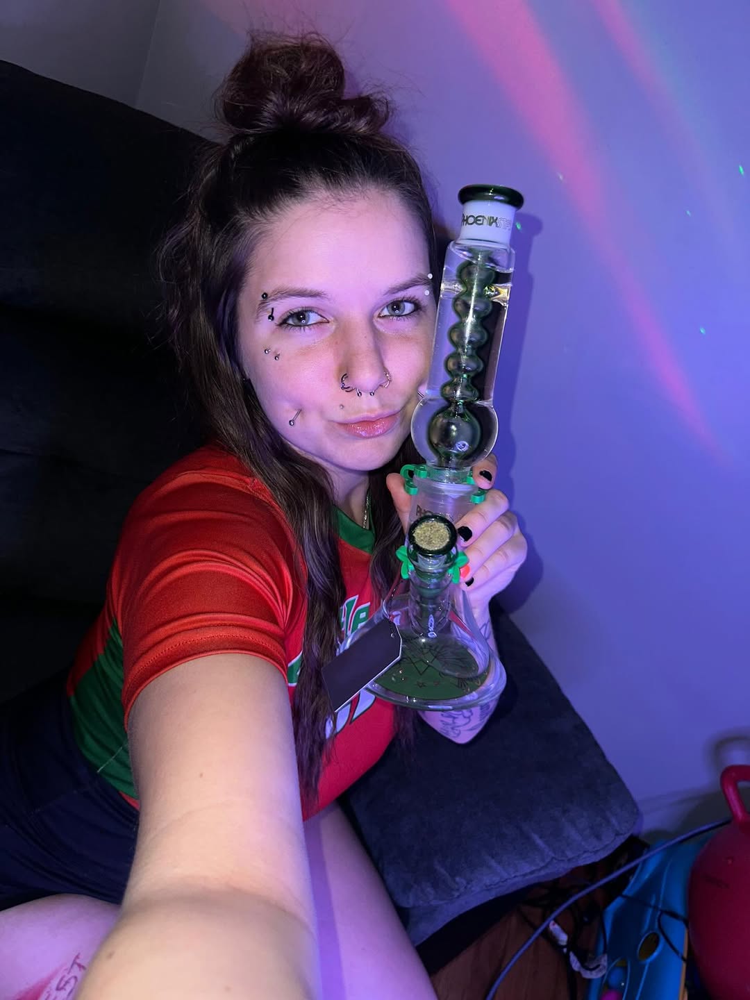 13-Inch Freezable Glycerin Glass Beaker Bong with Modular Parts