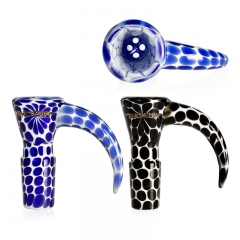 18mm Bong Bowl With Horn Handle and 4-Hole Screen