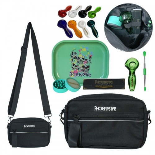 Smoking Travel Kit - Hand Pipe, Herb Grinder & Rolling Paper