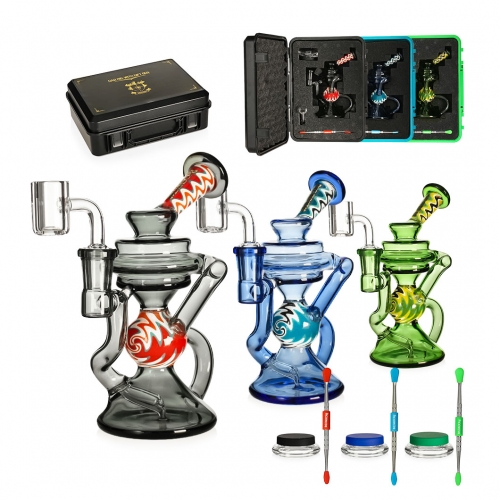 Portable Recycler Rig Dab Travel Kit with Carry Case