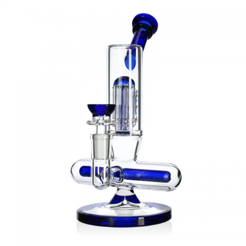 8" Double Perc Mini Bong Bubbler
