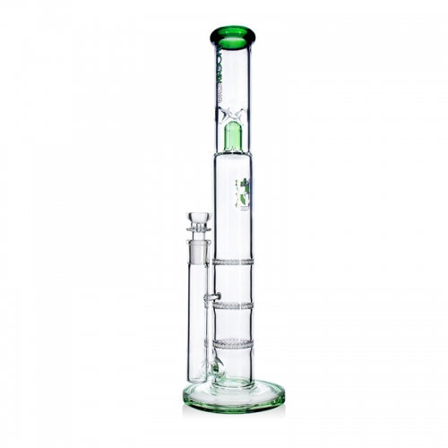 17.5" Triple Perc Straight Tube Bong with Ice Catcher