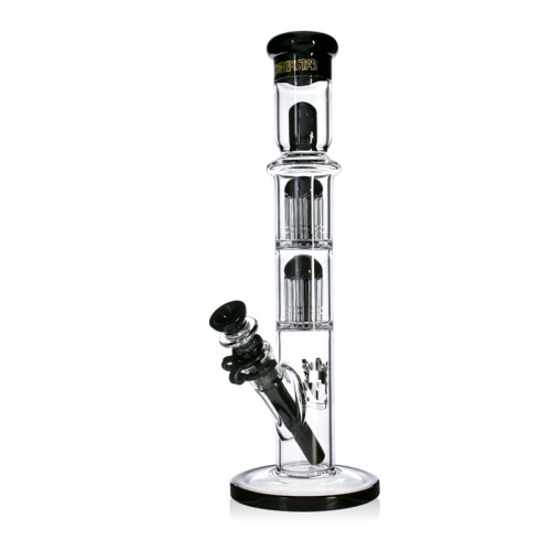 Dual Tree Perc Straight Tube Bong 13.5"