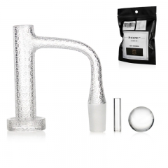 14mm Sandblast Terp Slurper Quartz Banger Set with Carb Cap & Pillar