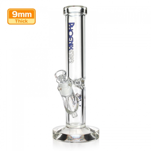 Phoenix 9mm Thick Glass Straight Tube Bong 12 Inch