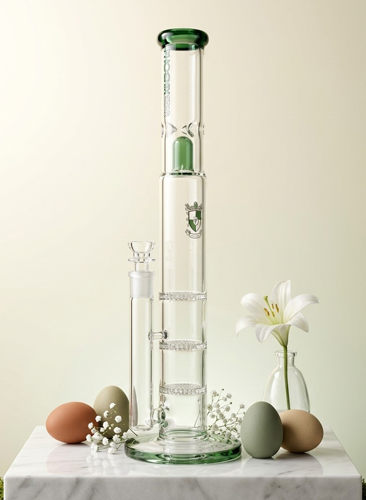 triple tree perc straight tube bong