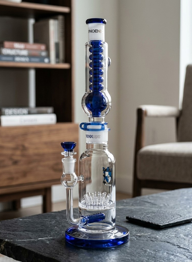 double perc straight tube bong