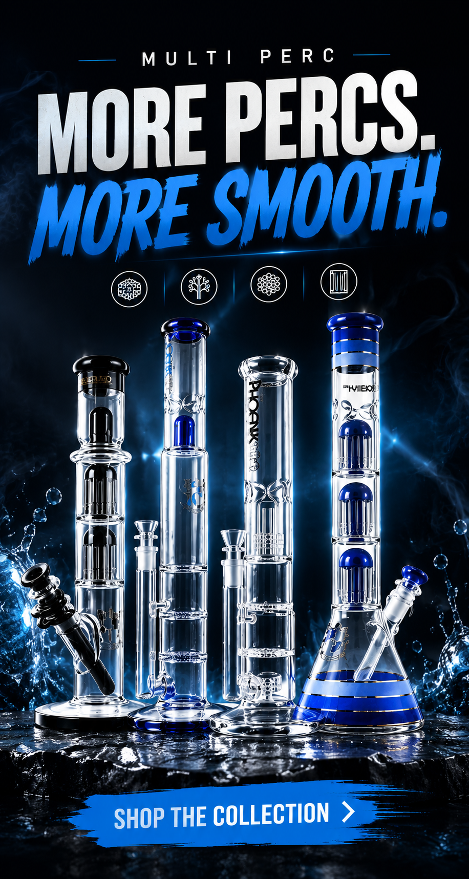 glass bongs with multiple percolators