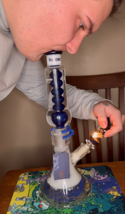 Modular Design Freezable Glycerin Beaker Bong with 4 Showerhead Percs