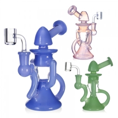 6" 3-Arm Recycler Oil Rig with Quartz Banger
