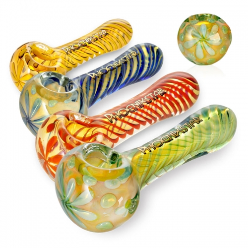 4.5" Portable Spoon Pipe with Floral Pattern